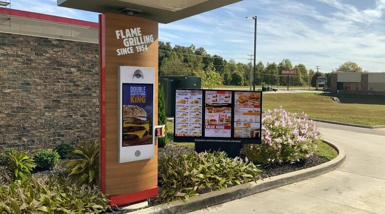 Digital drive-Thru menu boards at a drive-thru Location at Burger King. (CNW Group/Restaurant Brands International Inc.)
