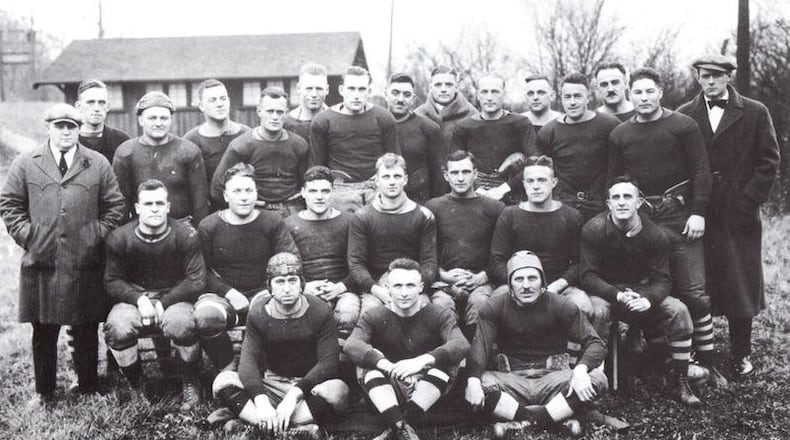 The Dayton Triangles football team (1920-1929) played in the first game for what is now known as the National Football League (NFL). The Triangles beat the Columbus Panhandles 14-0 on Oct. 3, 1920 in Dayton s Triangle Park. FILE
