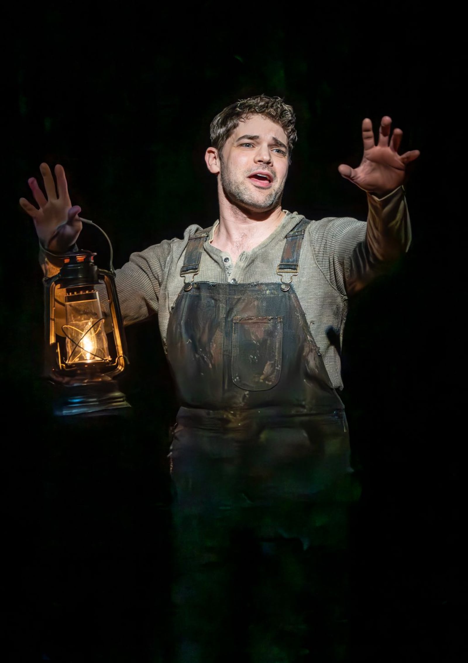 Jeremy Jordan as Floyd Collins in the Broadway musical which was inspired by  a book by Beavercreek resident Roger Brucker.
JOAN MARCUS/CONTRIBUTED