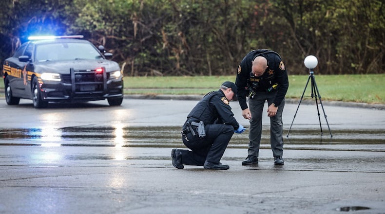 Montgomery County sheriff deputies investigate a shooting at Turner Road and Philadelphia Drive Friday morning November 17, 2023. JIM NOELKER/STAFF