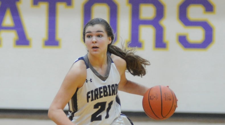 Fairmont freshman Madeline Westbeld. Tecumseh defeated Fairmont 54-45 in a girls high school basketball D-I sectional semifinal on Wednesday at Vandalia-Butler. MARC PENDLETON / STAFF