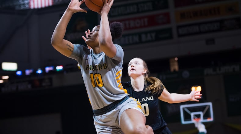 Wright State’s Shamarre Hale puts up a shot vs. Oakland on Saturday, Jan. 25, 2020. Joseph Craven/WSU Athletics