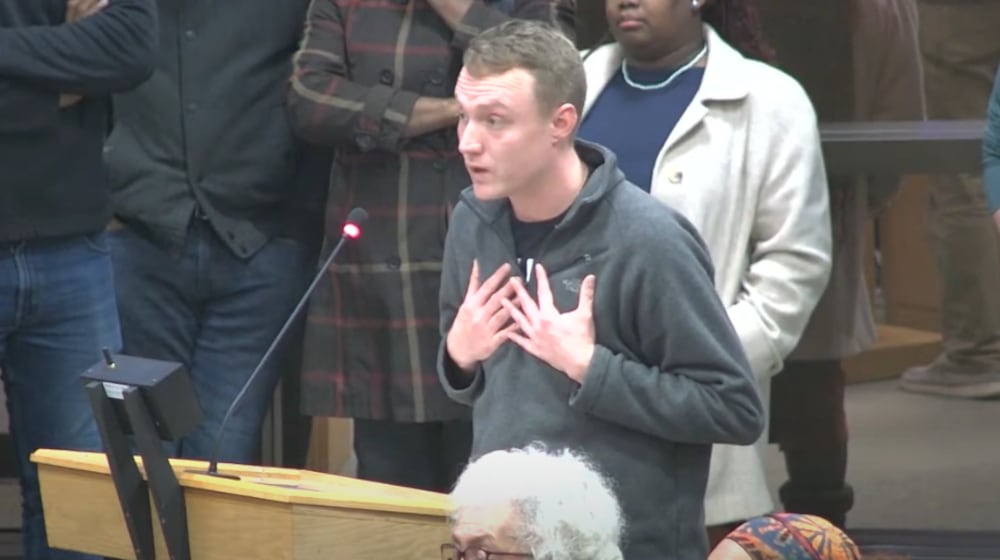 Several community members, including Bradford Bogan, spoke in support of Springfield's Haitian immigrant community during the city's commission meeting Tuesday, Jan. 29. 2025. YOUTUBE