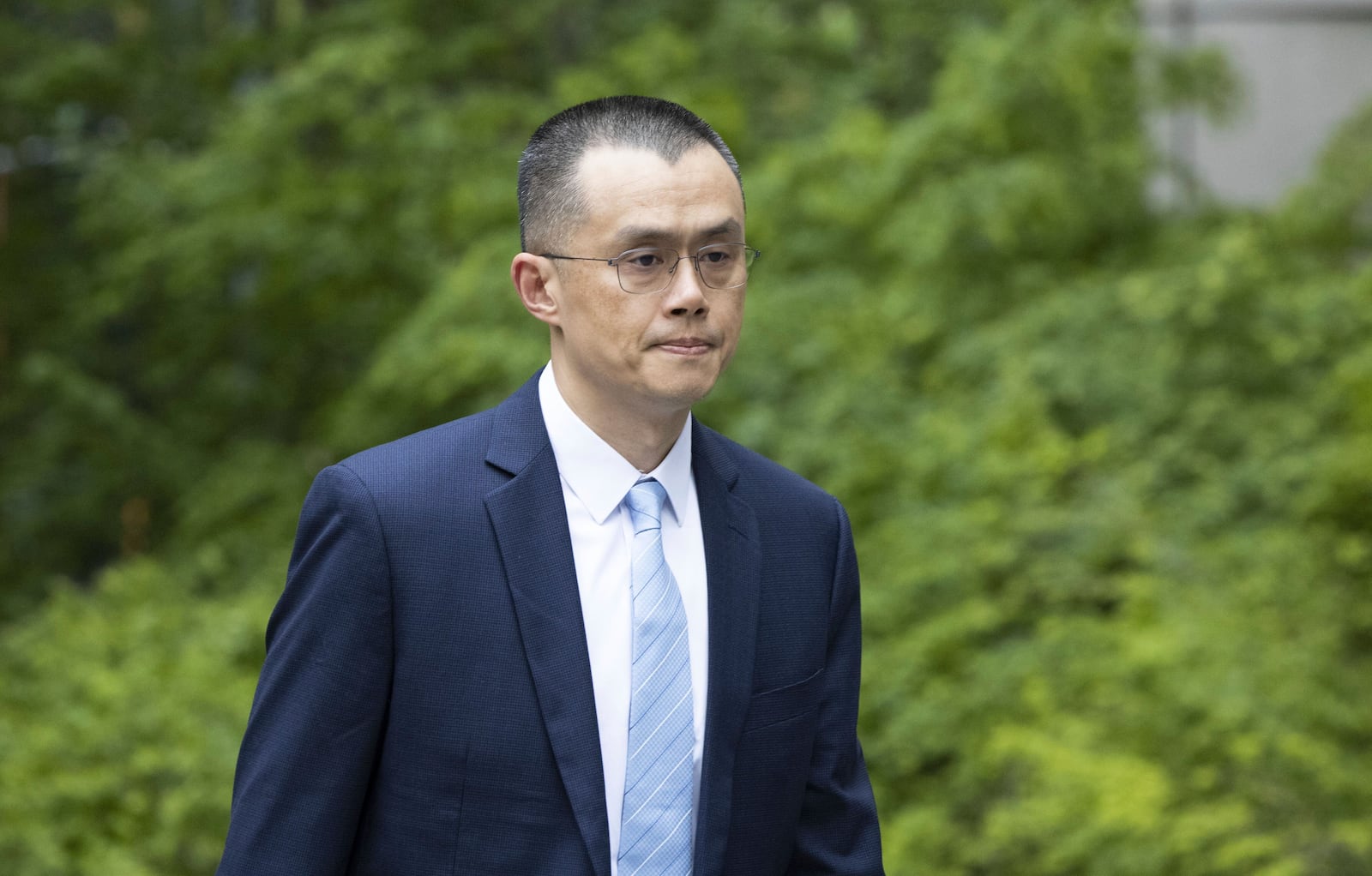 FILE - Changpeng Zhao, the founder of Binance, the world's largest cryptocurrency exchange, enters the Federal Courthouse in Seattle, April 30, 2024. (Ellen M. Banner/The Seattle Times via AP, File)