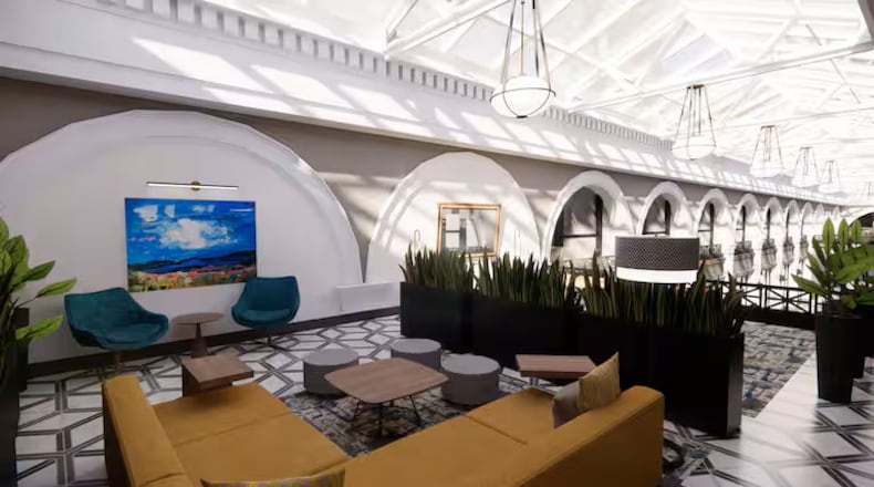 A meeting lounge at the new Hilton Garden Inn Downtown Dayton.