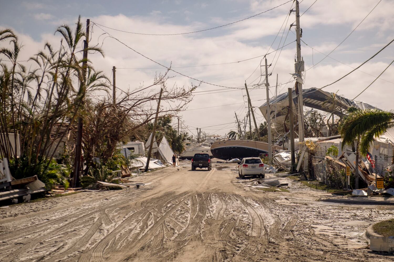 Destruction from Hurricane Ian in Fort Myers, Fla. on Thursday, Sept. 29, 2022. (Hilary Swift/The New York Times)