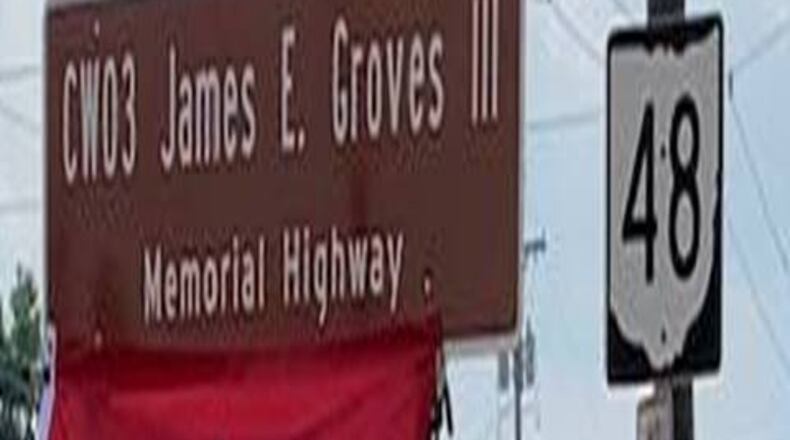 A section of Ohio 48 in Kettering Wednesday was renamed in honor of Fairmont High School grad and U.S. Army officer James E. Groves III, who died in Afghanistan in 2013. CONTRIBUTED