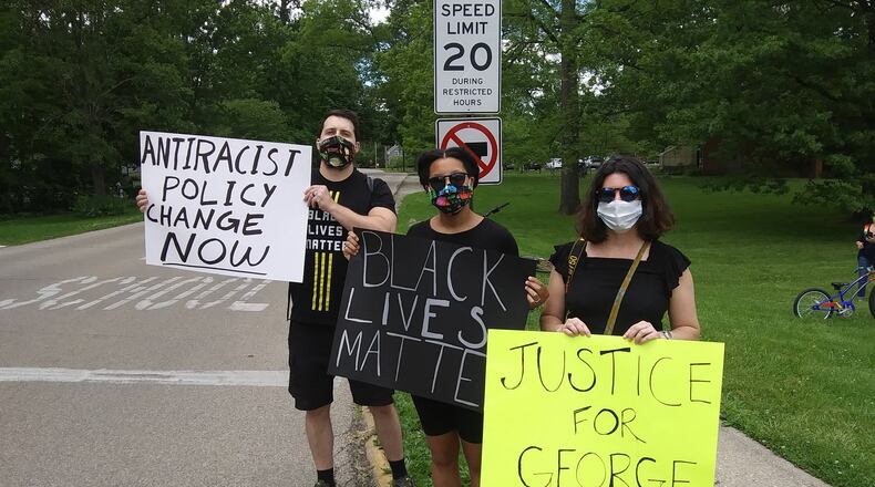 Protesters in Yellow Springs // Credit: The Village of Yellow Springs Facebook Page