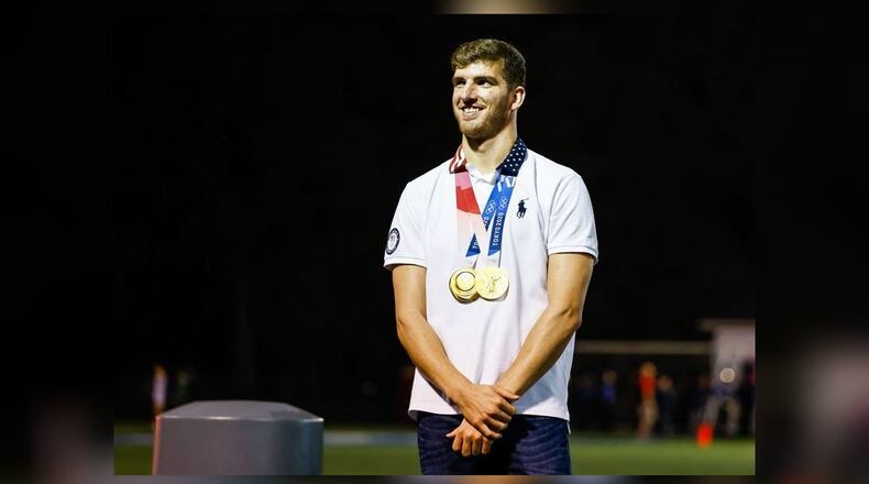 FILE PHOTO: Trenton native and 2015 Edgewood High School graduate Zach Apple was honored at halftime of the Edgewood football game Friday, Oct. 8, 2021 at Edgewood's Kumler Field. NICK GRAHAM / STAFF