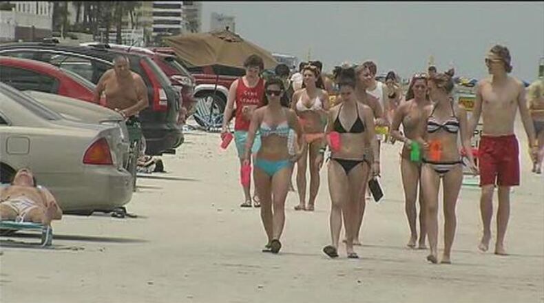Students walk Daytona beach during the annual Dayton to Daytona trip. WFTV