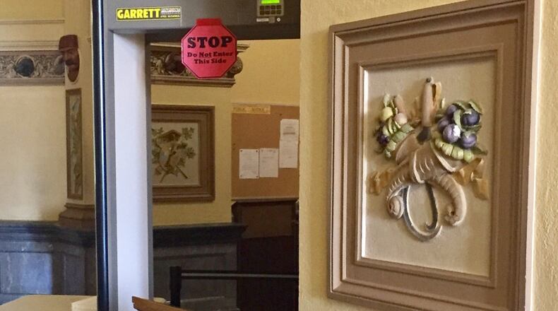 A committee appointed by Miami County commissioners is examing security at the Safety Building and Courthouse in downtown Troy. The Miami County Courthouse has a metal detector on the third floor. STEVE BAKER/STAFF