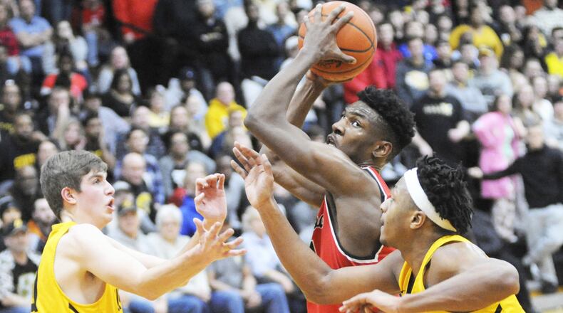 Trotwood’s Carl Blanton scored 18 points. Trotwood-Madison defeated host Sidney 90-69 in a boys high school basketball game on Friday, Jan. 25, 2019. MARC PENDLETON / STAFF