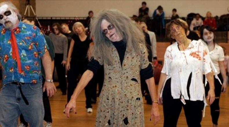 More than 125 people turned out at the Yellow Springs Bryan Center for a previous international, simultaneous performance of the Michael Jackson's legendary dance hit, "Thriller."