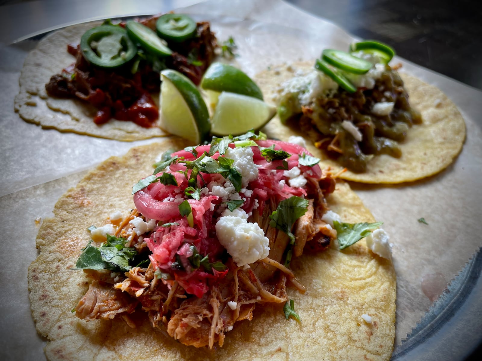 Lucho, a new fast-casual mezcal and espresso bar with tacos, burritos and more, is open in the former space of Gather at the Dayton Arcade. NATALIE JONES/STAFF