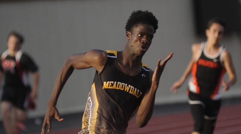 Meadowdale senior Wayne Lawrence Jr. will contend for the 100-400-200 D-II sprint triple at state this weekend. MARC PENDLETON / STAFF