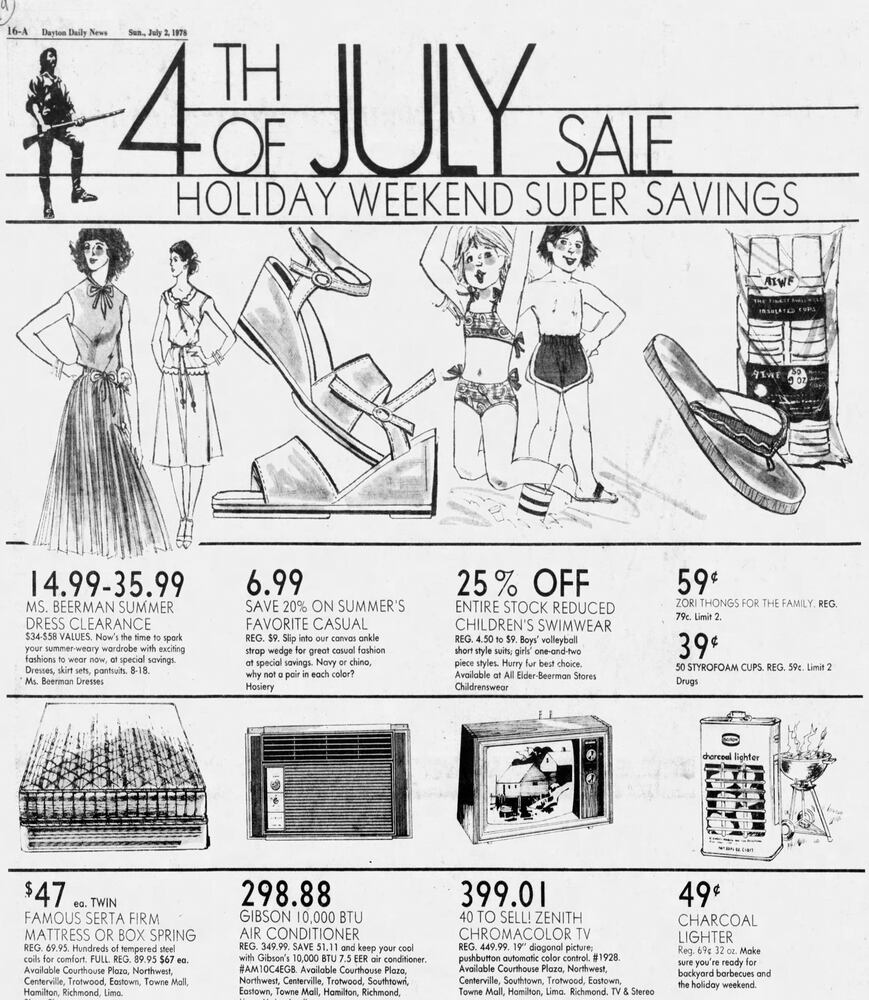 Fourth of July advertisement pages