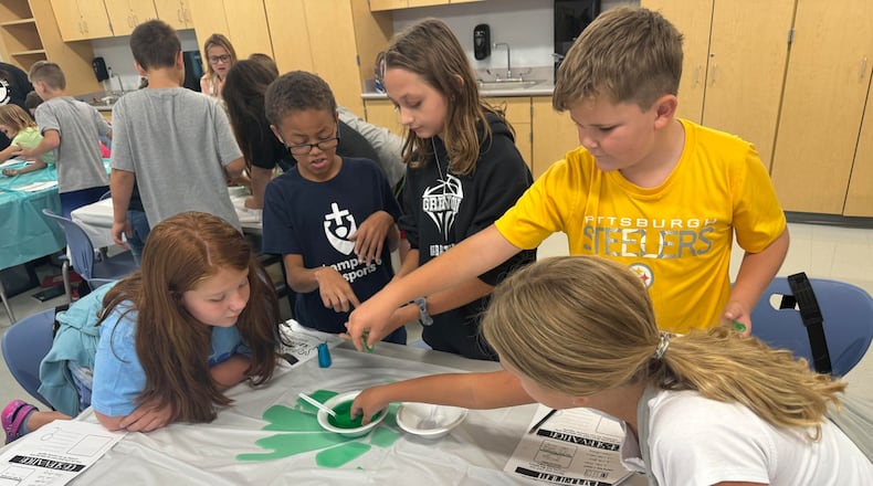 Greenon Local School teacher Mrs. Martin's fifth grade science class learned the scientific method and practiced the steps to make slime. Contributed