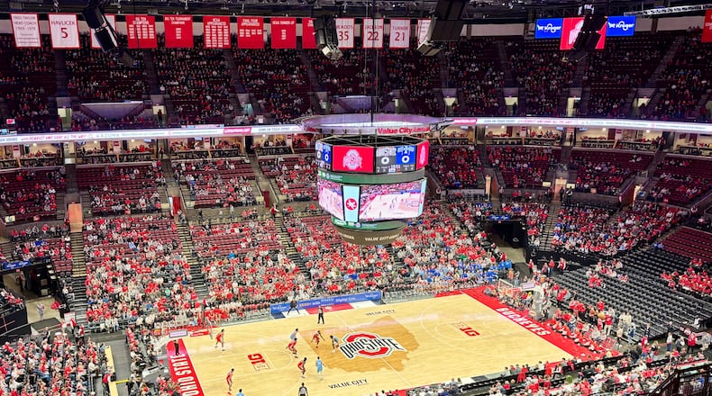 Ohio State University basketball view vs Indiana State at Value City Arena Dec. 29, 2024.