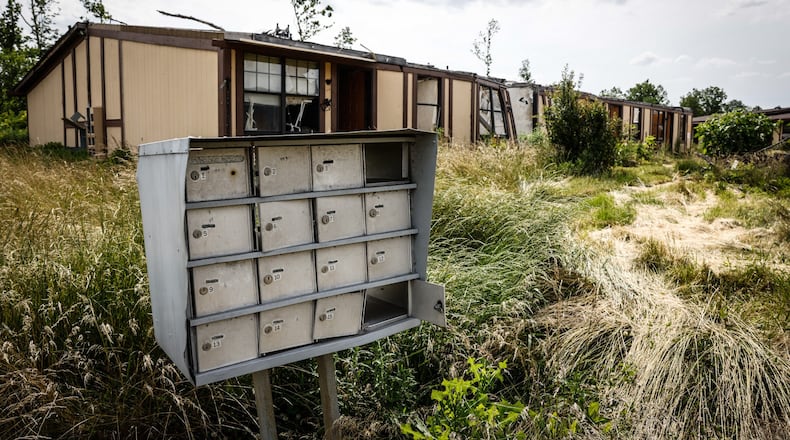 The apartments on Foxton Court near the Dayton/Harrison Twp. border have been abandoned and ransacked after the 2019 Memorial Day tornadoes. JIM NOELKER/STAFF
