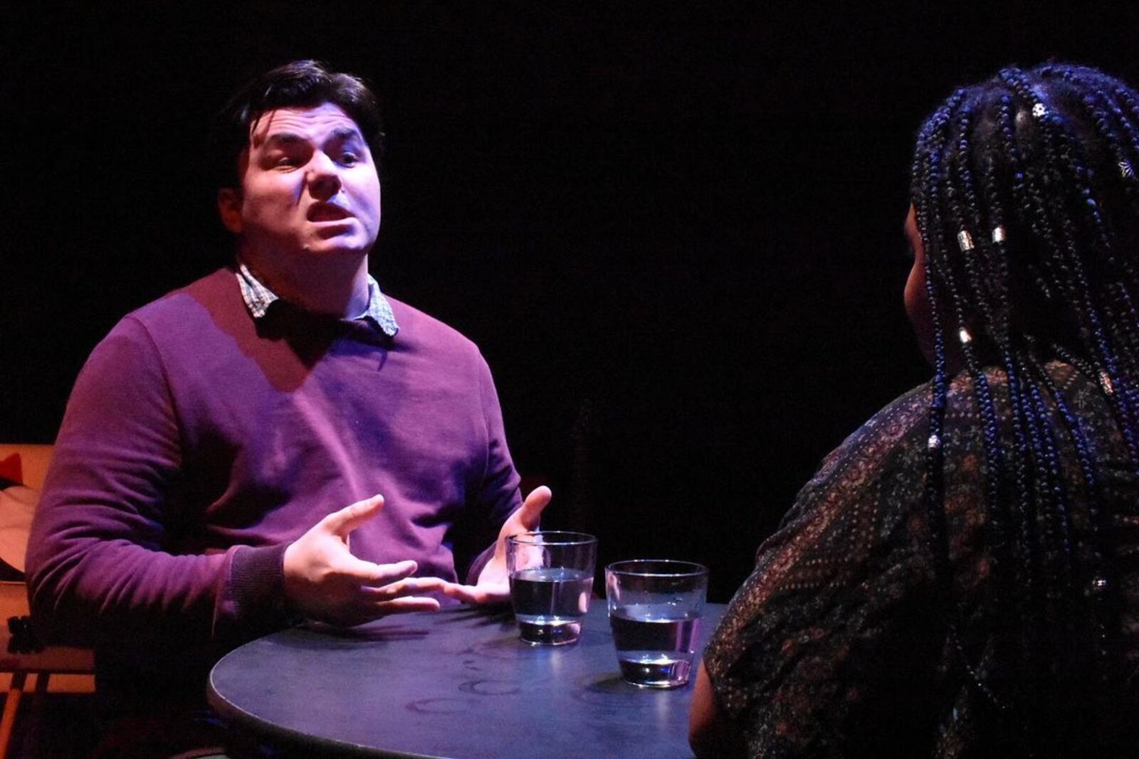 A.J. Breslin (Kevin) with Sha-Lemar Davis (Lil) in The Nerve's production of "Friend Art." PHOTO BY MACKENSIE KING