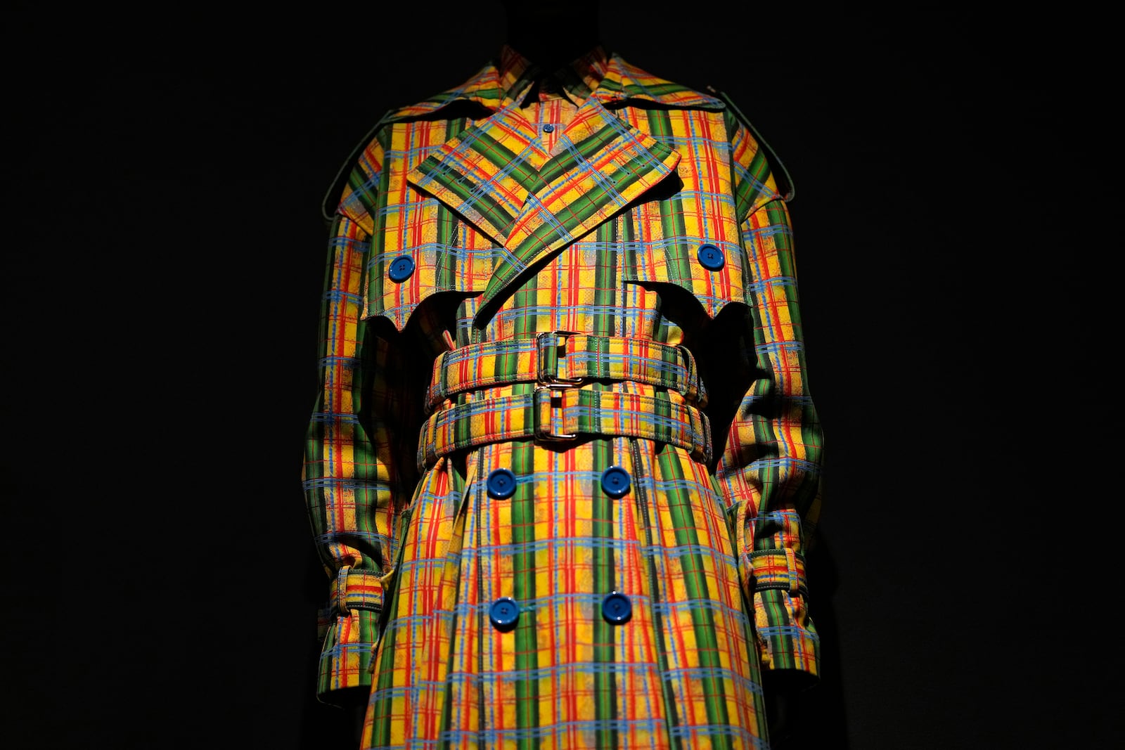A design by Jacques Agbobly is displayed at the Metropolitan Museum of Art's Costume Institute exhibition, "Superfine: Tailoring Black Style," on Saturday, May 3, 2025, in New York. (Photo by Charles Sykes/Invision/AP)