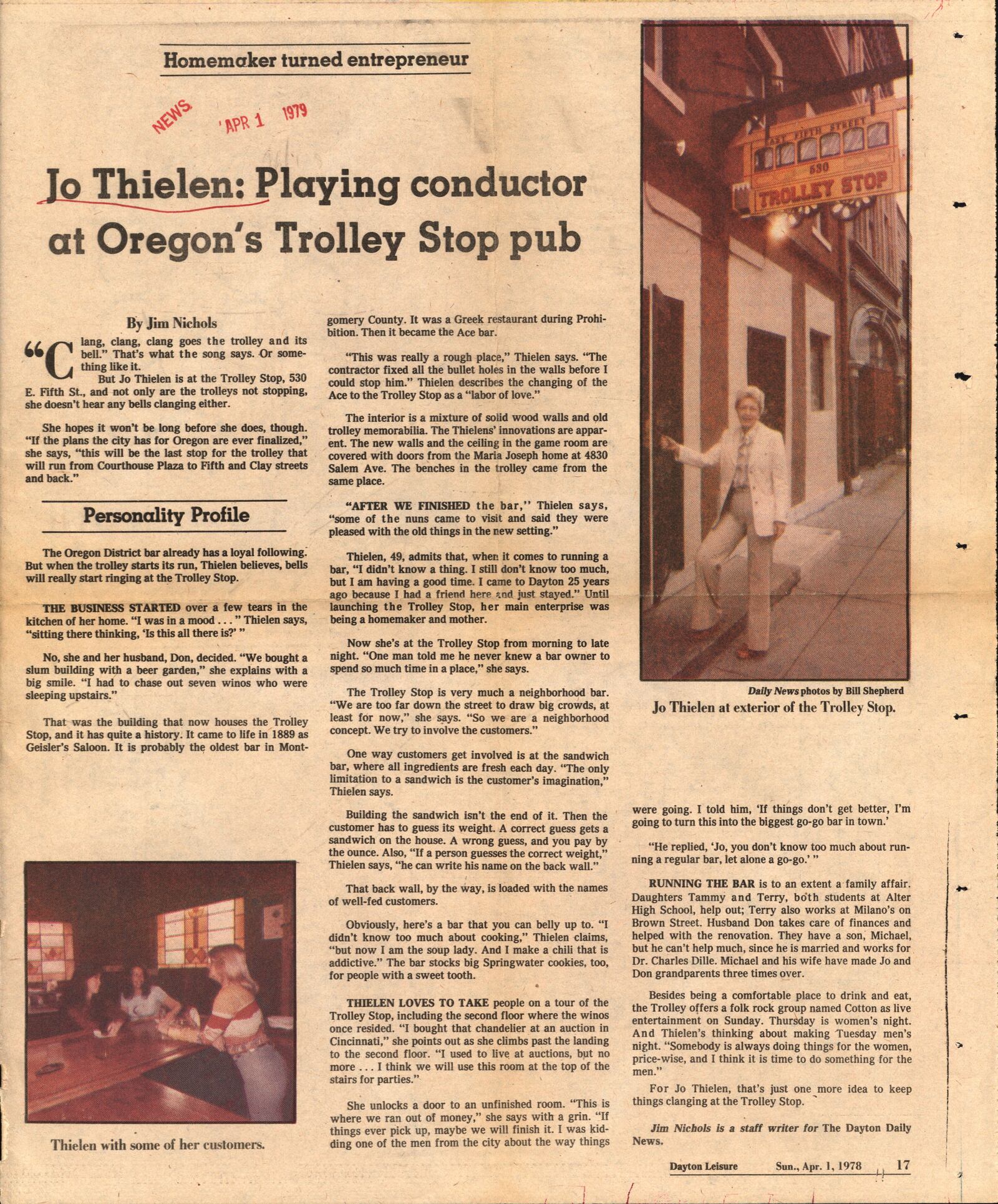 Trolley Stop founder Elizabeth Jo Thielen died Monday, Dec. 17.
