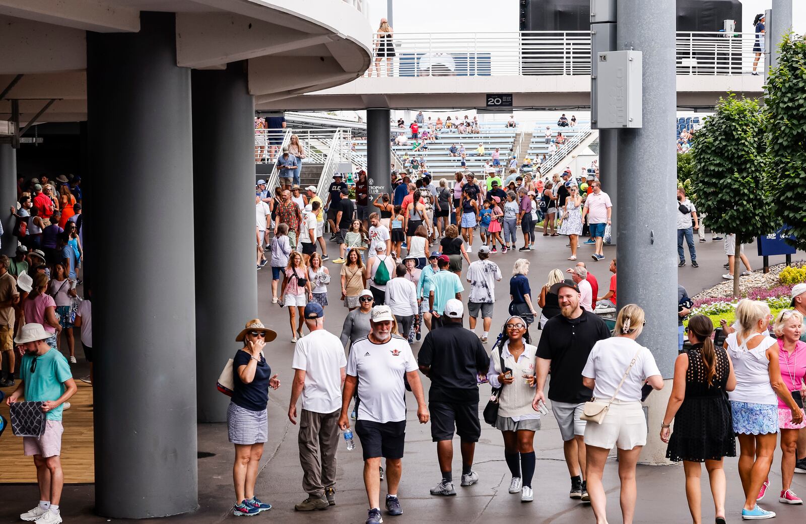 Fans gather at Cincinnati Open tennis tournament Thursday, Aug. 15, 2024 at Lindner Family Tennis Center in Mason. This year's pro tennis tournament drew more than 200,000 fans for the first time as a single-week event, officials said.