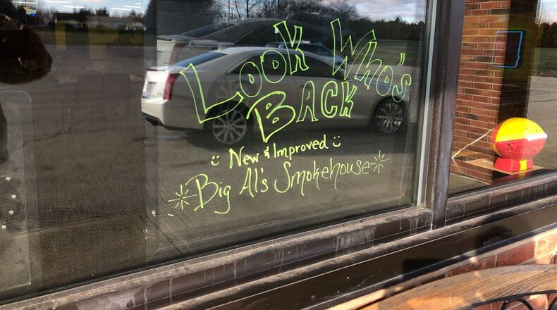 Al's Smokehouse is looking to reopen at 6185 Brandt Pike in the Marian shopping center.