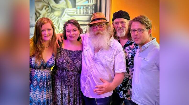 Novena, (left to right) Emma Woodruff, Jennifer Taylor, Eric Henry, Jeff Roberts and Charlie Worth, is releasing its debut EP “Our Unfailing Novena” as a part of the Yellow Springs Porchfest on Sept. 20. CONTRIBUTED