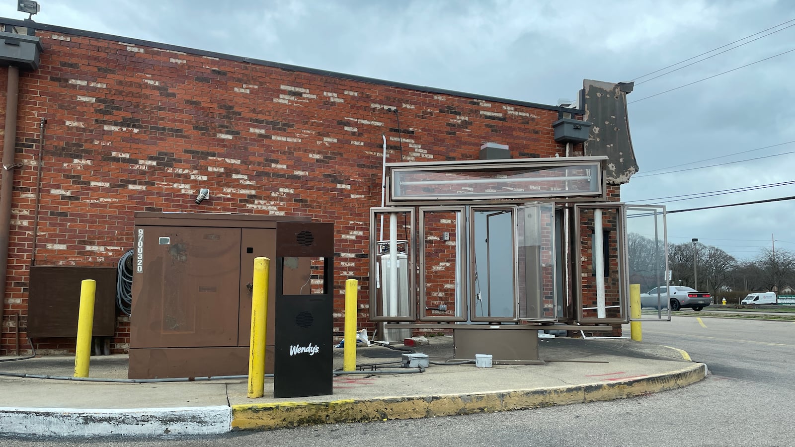 The Wendy's at 3001 S. Dixie Dr. in Moraine has closed. Signage at the drive-thru window and the front of the building have been removed. SAM WILDOW/STAFF