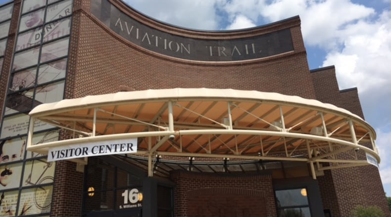 This is the entrance to the visitors center of the Dayton Aviation Heritage National Historical Park, off West Third and South Williams streets in Dayton. THOMAS GNAU/STAFF