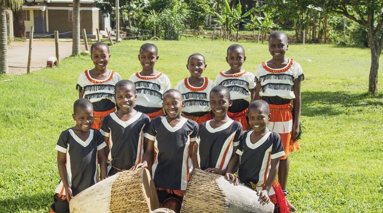 The Ugandan Kids Choir is touring the U.S. to entertain with contemporary Christian tunes and songs, dances and drumming from their homeland and to talk about sponsorship opportunities to help their peers back home. The group will perform at Grace Evangelical Lutheran Church on Sunday. Contributed photo