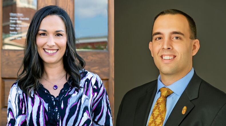 Joy Bennett and Adam Mathews are the candidates for Ohio's 56th Statehouse district in the November 2022 election.