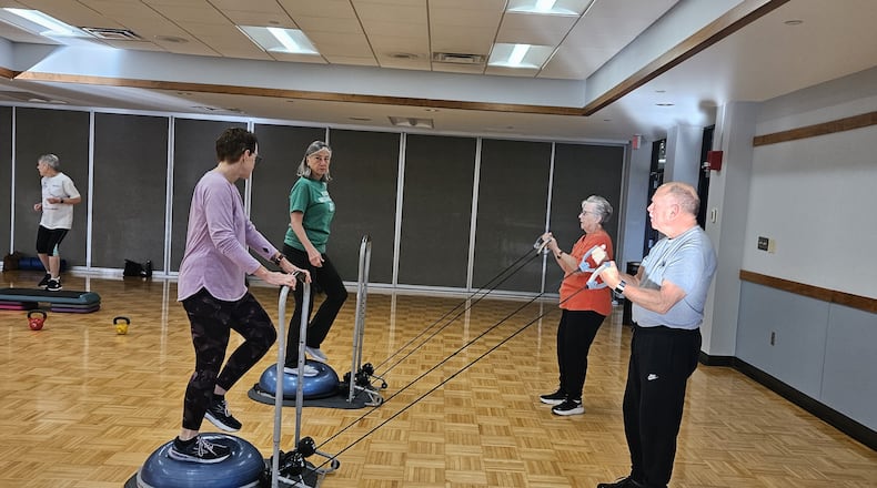 People exercise at the senior circuit training class at the Charles I. Lathrem Senior Center in Kettering. JESSICA GRAUE/CONTRIBUTED