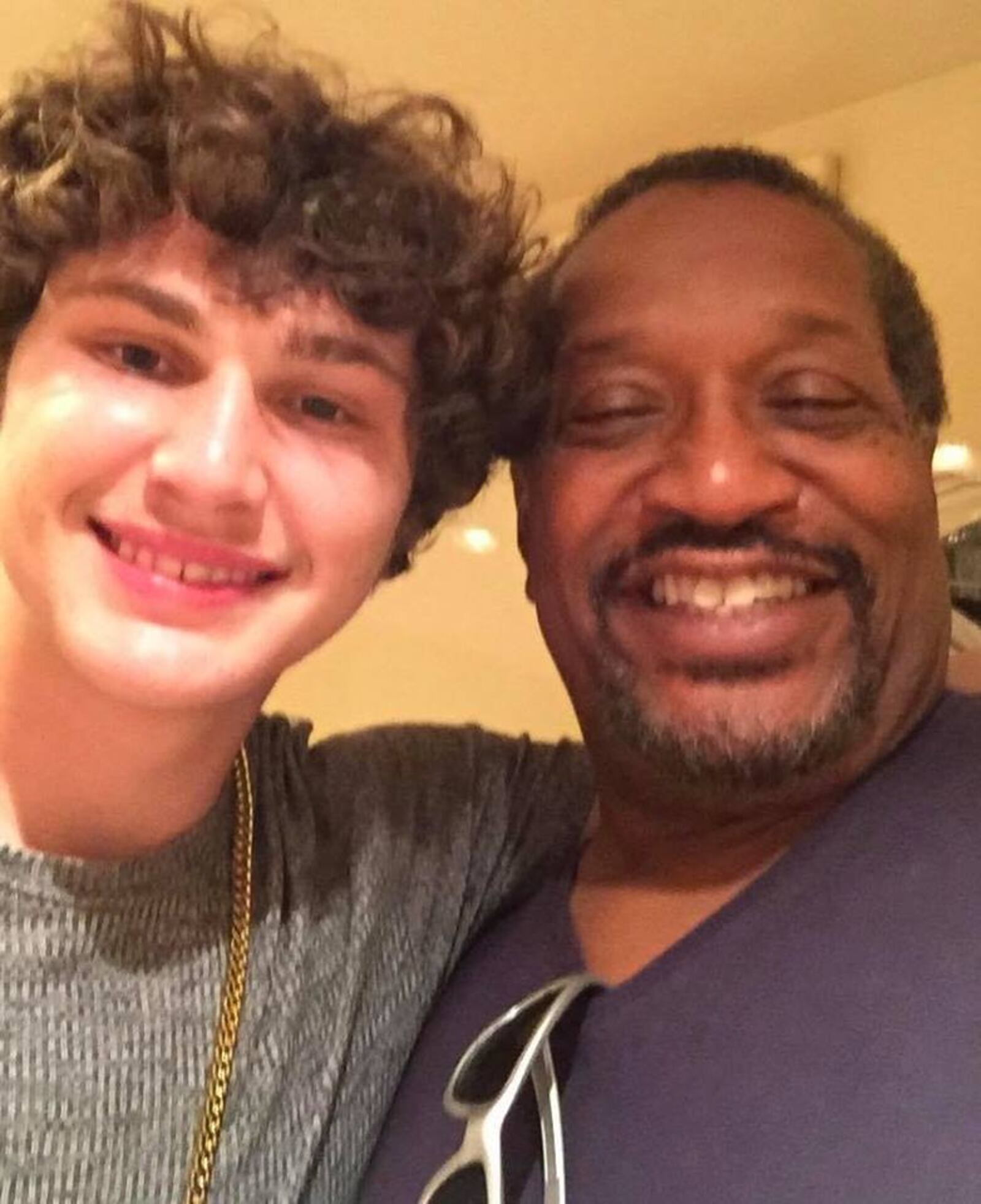 Alan Bomar Jones (Willie Volsan) and film newcomer Richie Merritt (Richard Wershe Jr a.k.a. White Boy Rick) on the set of “White Boy Rick.” CONTRIBUTED