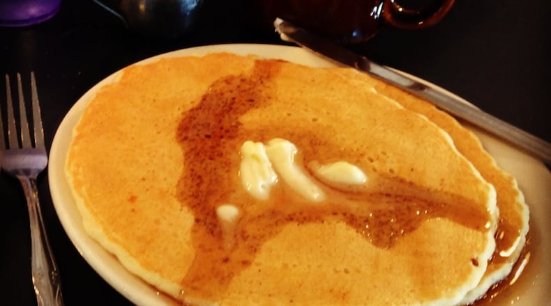 Pancakes are part of The Jackpot, a popular item on the menu at The Brunch Club in Dayton. FILE