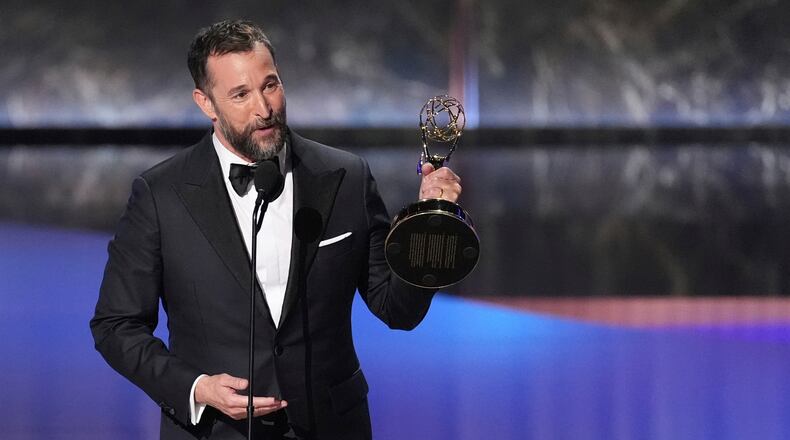 FILE - Noah Wyle accepts the award for outstanding lead actor in a drama series for "The Pitt" during the 77th Primetime Emmy Awards on Sept. 14, 2025, at the Peacock Theater in Los Angeles. (AP Photo/Chris Pizzello, File)