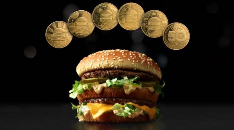 McDonald's is celebrating Big Mac's 50th anniversary with MacCoins, which can be collected, shared and redeemed for a free Big Mac Aug. 3 through the end of the year.