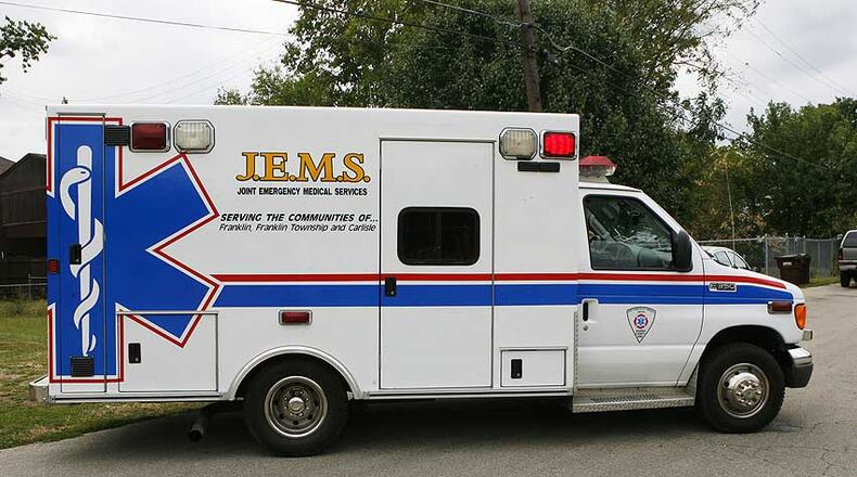 J.E.M.S. (Joint Emergency Medical Services) ambulance. Franklin City Council approved spending up to $190,000 to purchase the JEMS headquarters station at 201 E. Sixth St. to facilitate the construction of a roundabout for the new high school under construction. JEMS recently purchased land in Carlisle for a new facility that will also house the Carlisle Fire Department, a volunteer agency. FILE PHOTO