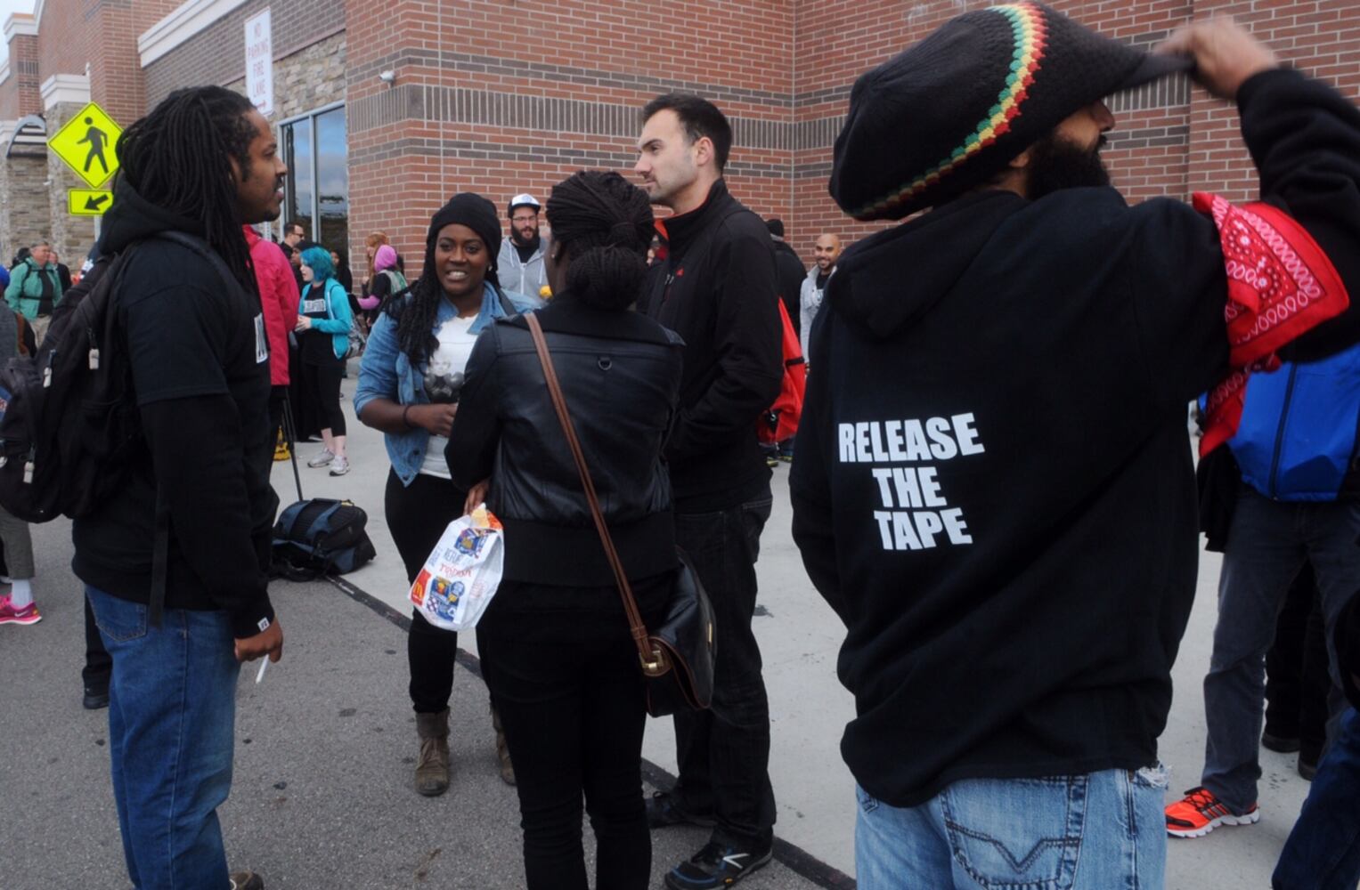 John Crawford supporters gather at Walmart