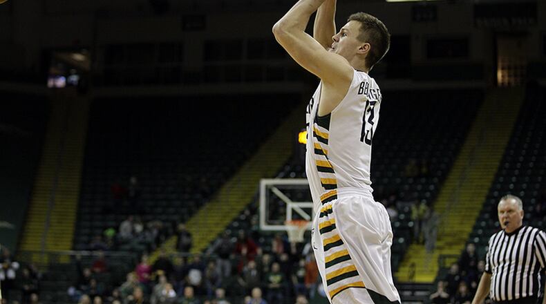 Wright State junior Grant Benzinger scored a career-high 32 points in Wednesday’s 81-74 loss at Georgia State. Benzinger has scored 76 points in his last three games, hiking his average to just under 15 for the season. Contributed photo/Tim G. Zechar