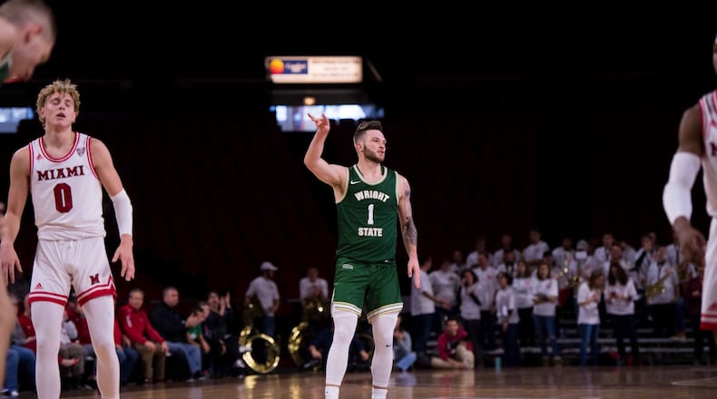 Bill Wampler, shown here vs. Miami on Saturday, scored 16 of his 20 points fter halftime Tuesday in Wright State’s road win over Tennessee Tech. Joseph Craven/WSU Athletics