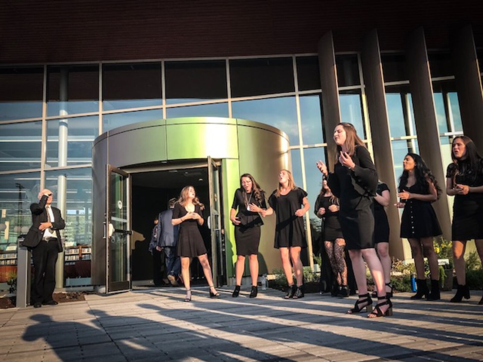 PHOTO: Musical entertainment was part of the sneak peek gala at the renovated Woodbourne Library on Thursday night, Sept. 20, 2018. (Jim Noelker/Staff)