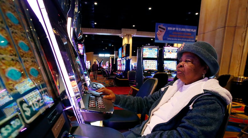 Dayton resident Lorene Demmons plays at Hollywood Casino in Dayton. TY GREENLEES / STAFF