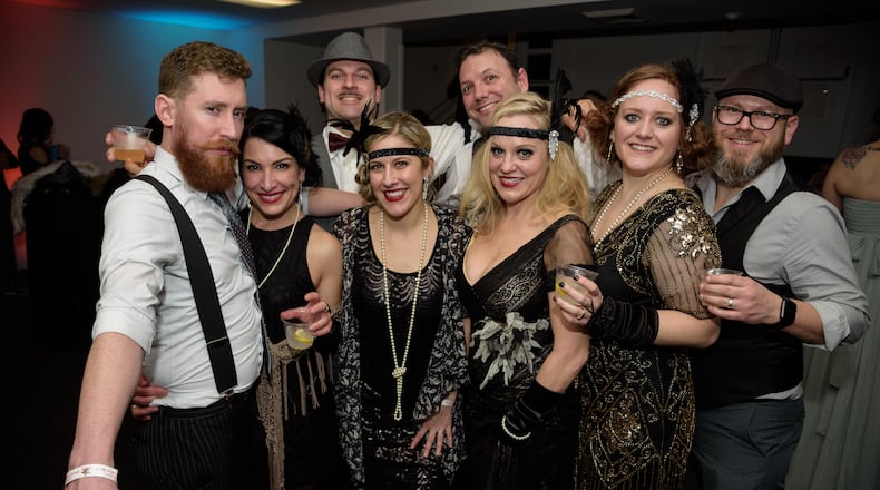 Memorial Hall in downtown Dayton transformed into a 1920s-themed amateur boxing exhibition for Dayton History's Fight Night on Saturday, Feb. 23. TOM GILLIAM / STAFF PHOTO