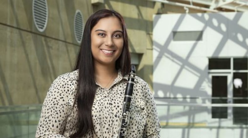 Clarice Wellmeier is entering her fifth year at Wright State University as an accountancy major and a clarinet minor. Her interest in survival training is a nod to her military background. Contributed