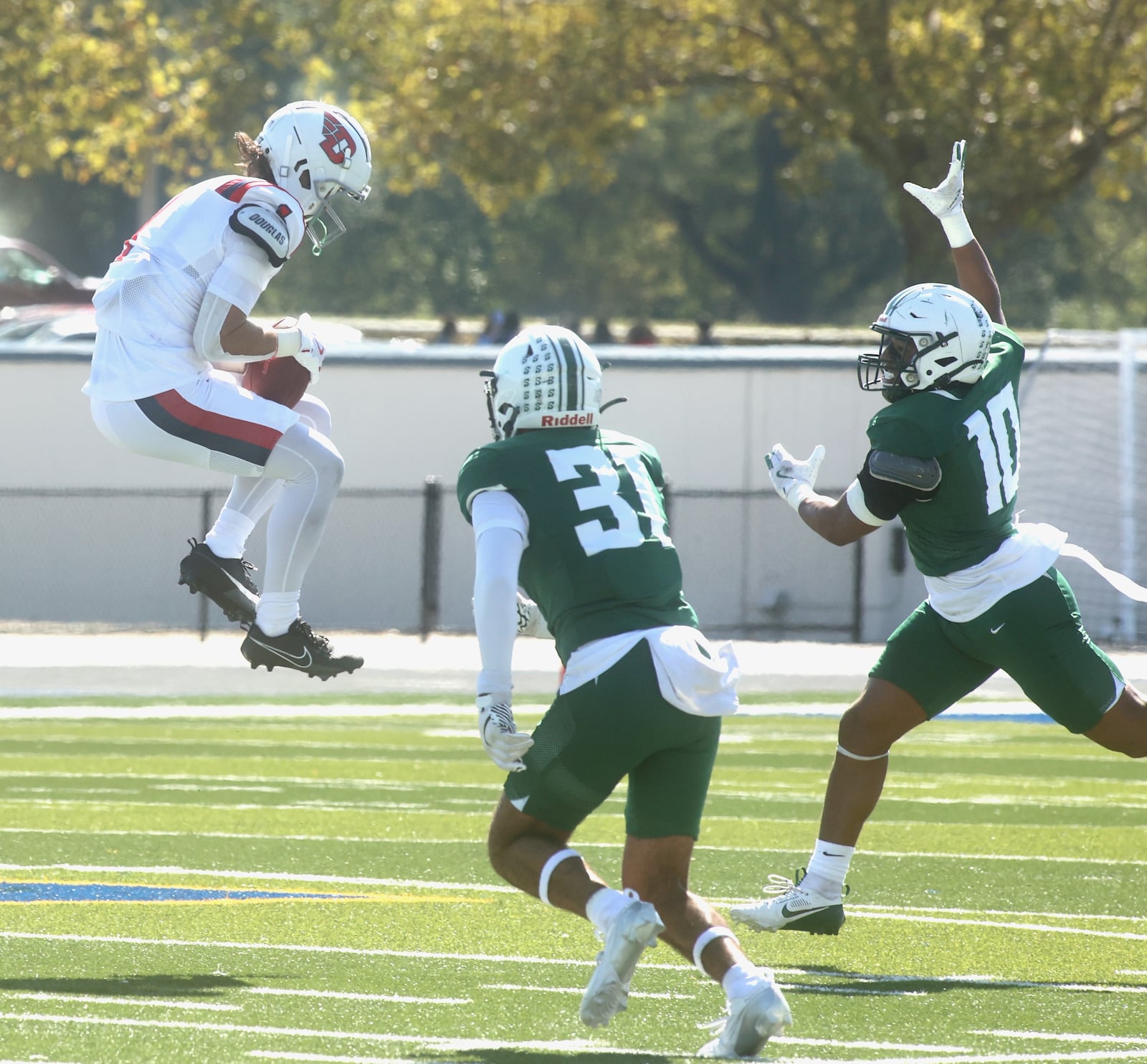 Dayton's Michael Mussari makes a catch against Stetson on Saturday, Sept. 27, 2025, at Welcome Stadium. David Jablonski/Staff