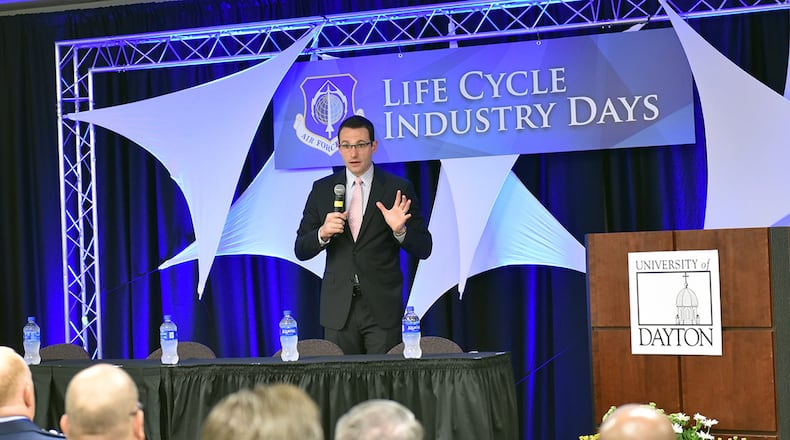 Dr. Will Roper, assistant secretary of the Air Force for Acquisition, Technology and Logistics, speaks during the Air Force Life Cycle Management Center’s Life Cycle Industry Days last fall. Roper is slated to return as a guest speaker at this year’s conference in June. (U.S. Air Force photo/Al Bright)