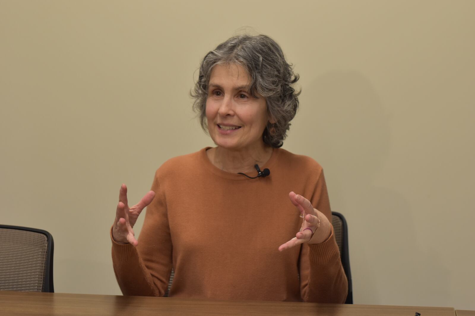 Kathleen Shanahan, program coordinator for Montgomery County Homeless Solutions, talks about the Point-in-Time Count for Montgomery County's homeless population that will take place on Jan. 24, 2024. CORNELIUS FROLIK / STAFF