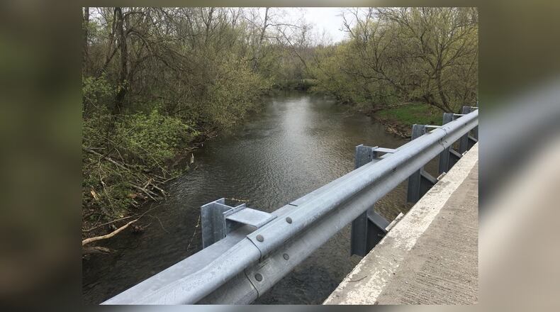 The Little Miami River upstream from where Leonid Clark's body was found from the Grinnell Road bridge.